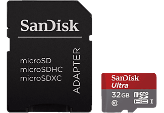 SANDISK microSDHC 32GB Ultra Class10 UHS-I, 80MB/s + Adapter + Android app. (139727) (SDSQUNC-032G-GN6MA)