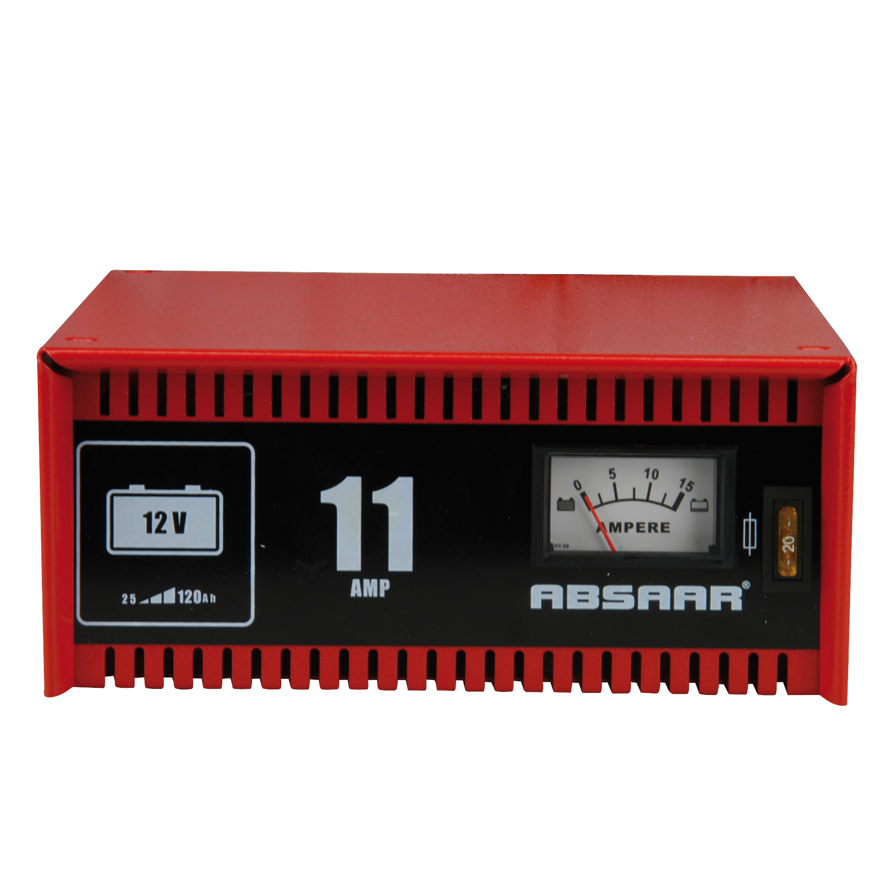 ABSAAR 77906 Batterie-Ladegerät 11 Ampere Ladegerät, Rot/Schwarz
