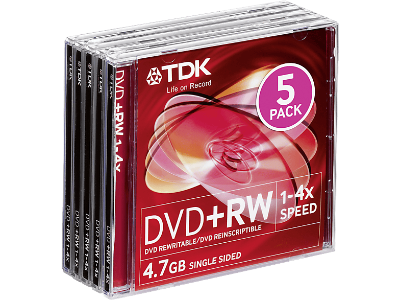TDK 5 Pack DVD+RW 4.7 GB (DVD+RW47MNEB)