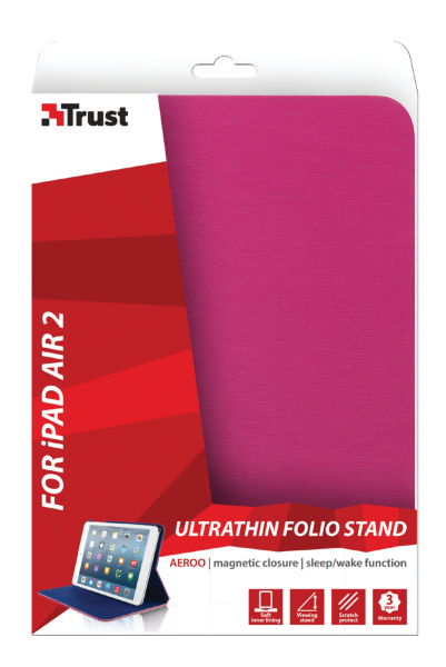 TRUST 20229 Aeroo Folio Stand Özellikli iPad Air 2 Uyumlu Koruyucu Kılıf Pembe