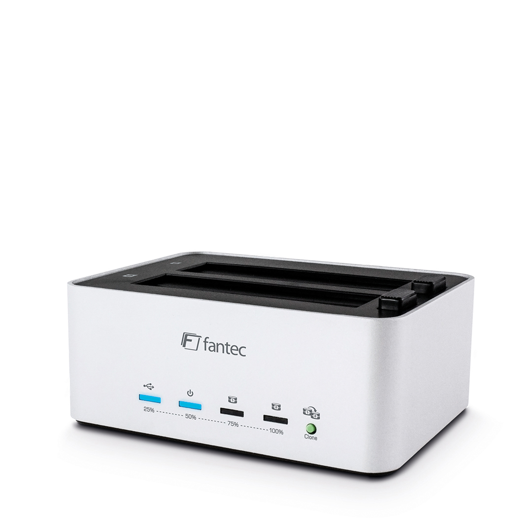 FANTEC 1796 AluDock 2X Festplatten Dockingstation, 0 TB, extern, Silber