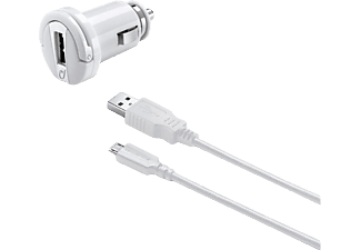 CELLULARLINE Micro USB Araç Şarjı 2A Beyaz (Kablo + Adaptör)