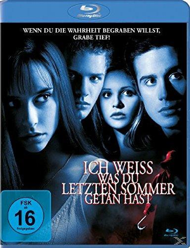 Blu-ray-Filmcover, vier Personen, Text: Ich weiss was du letzten Sommer getan hast. FSK 16 Logo.