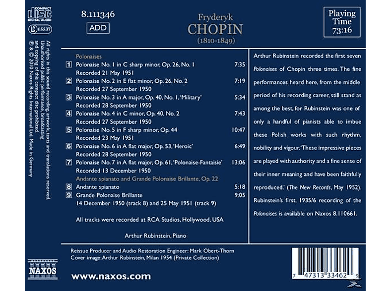 Thumbnail - Arthur Rubinstein - Polonaisen (CD)