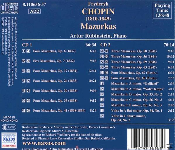 Arthur Rubinstein - Mazurken  - (CD)