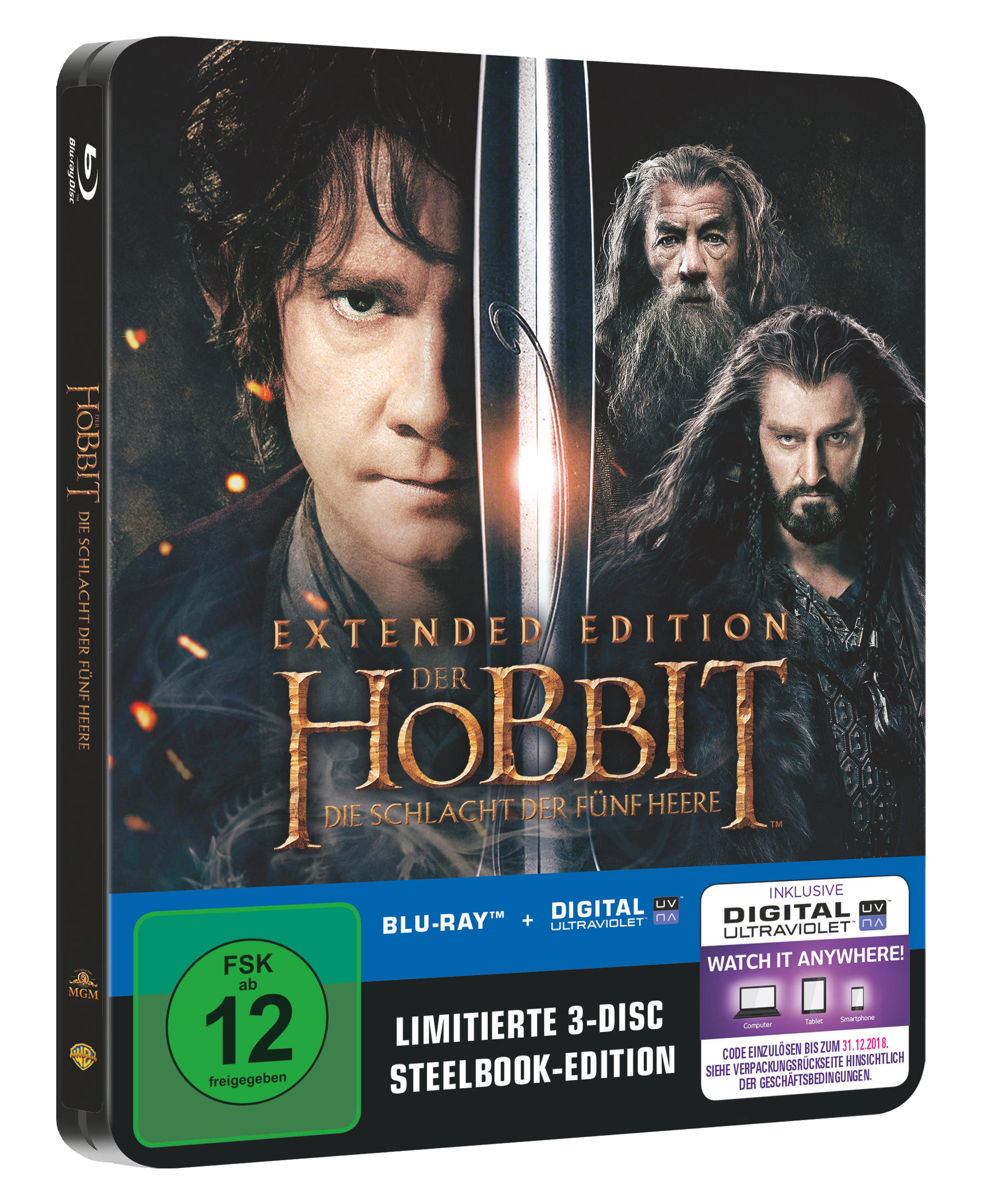 Der Hobbit - Die Schlacht der fünf Heere (Extended Steelbook) Blu-ray