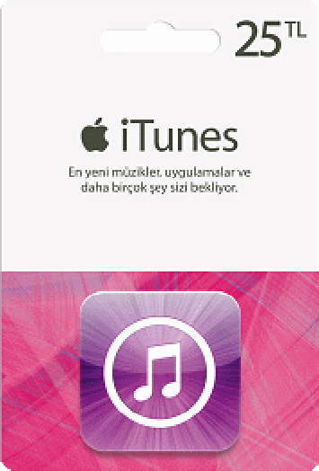 Logolu ve Türkçe metinli iTunes hediye kartı.