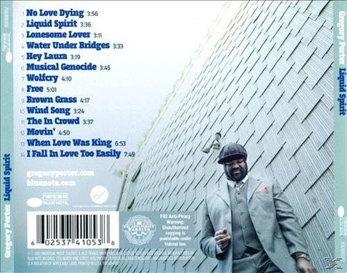 Albumcover mit Gregory Porter, einem Mann im Anzug, vor einer strukturierten Wand.