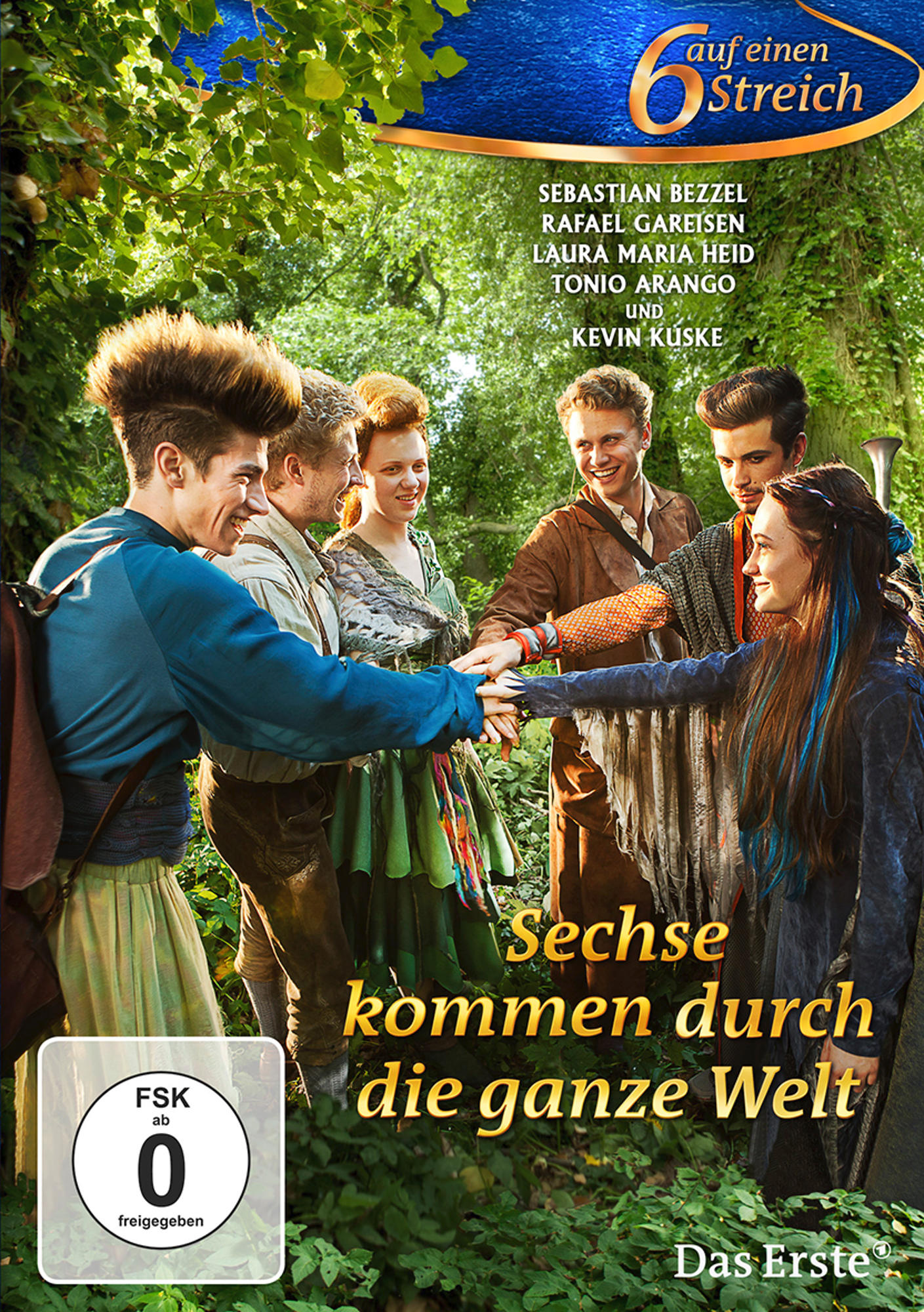 DVD-Cover mit sechs Leuten, die sich in einem Wald an den Händen halten.