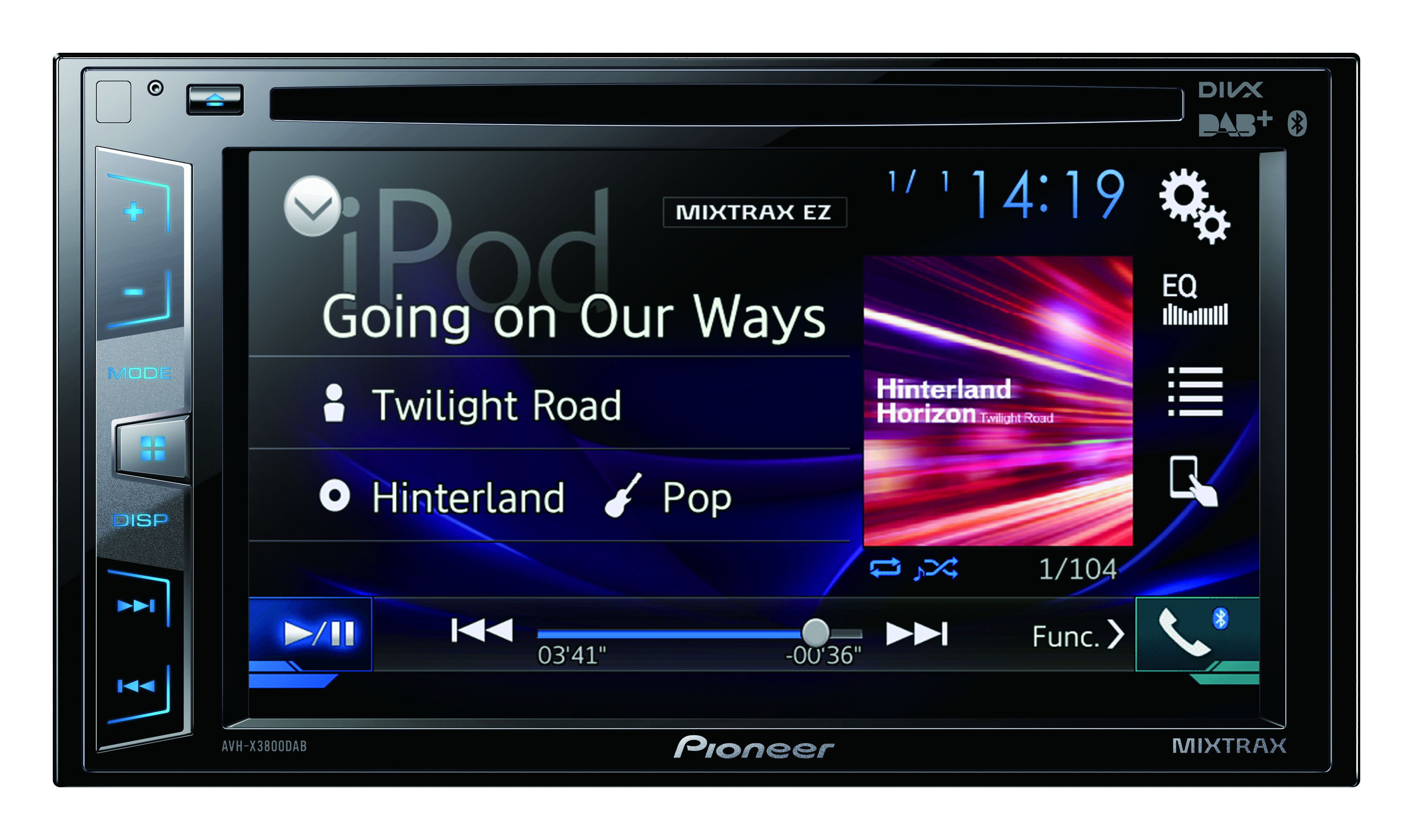 PIONEER AVH-X3800DAB Moniceiver 2 DIN (Doppel-DIN), 50 Watt
