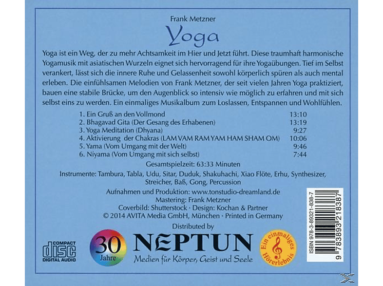 Thumbnail - Metzner Frank - Yoga (CD)
