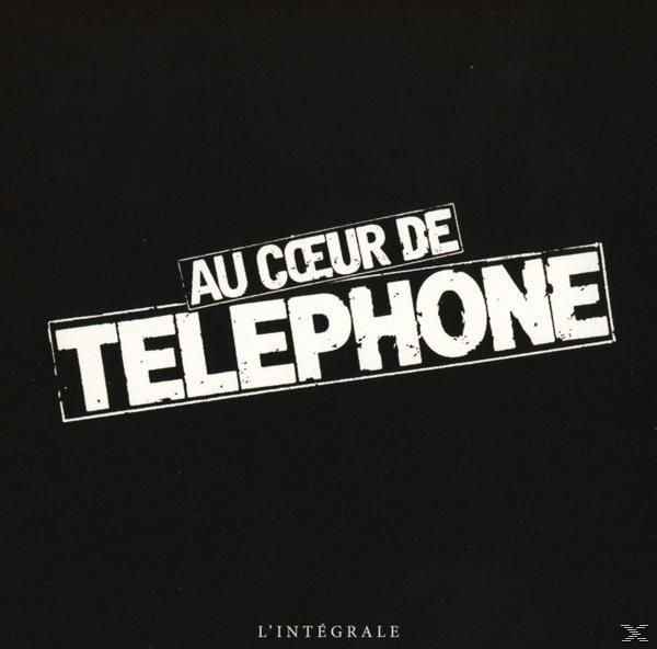 Albumcover mit schwarzem Hintergrund. Titel: AU COEUR DE TELEPHONE, weißer fetter Text.