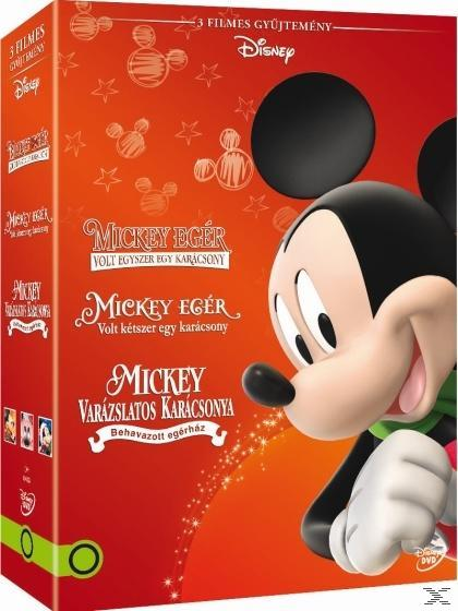 Egy piros doboz Mickey egérrel az elején. A cím Mickey Egér. Egyéb szöveg magyarul.