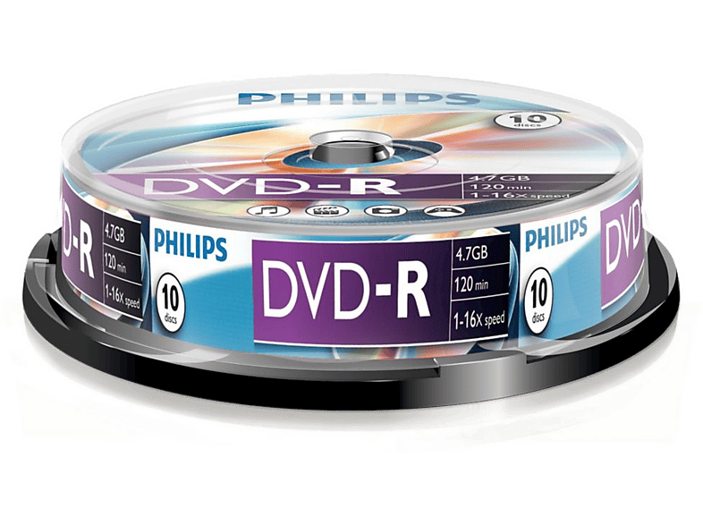 PHILIPS 10 pack DVD-R 4.7 GB 16 x (DM4S6B10F/00)