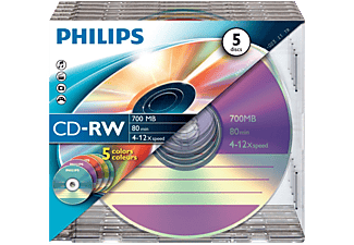 PHILIPS 5 pack CD-RW 700 MB 4-12 x (CW7D2CC05/00)