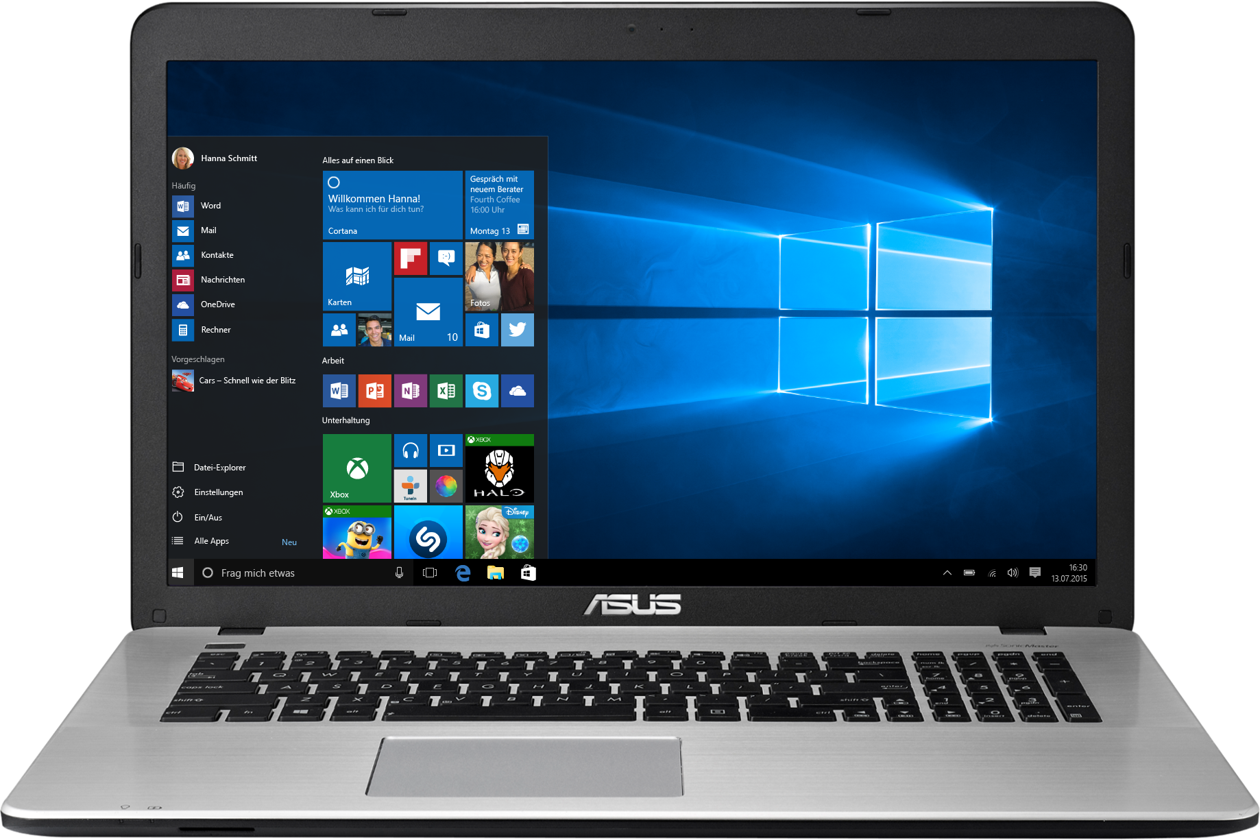 ASUS R752LX-T4070T Grau (90NB08E5-M01620) Notebook, 17,3 Zoll, Intel® Core™ i7-5500U Prozessor
(4M Cache, bis zu 3.00 GHz), 8 GB, 1000 GB SSHD