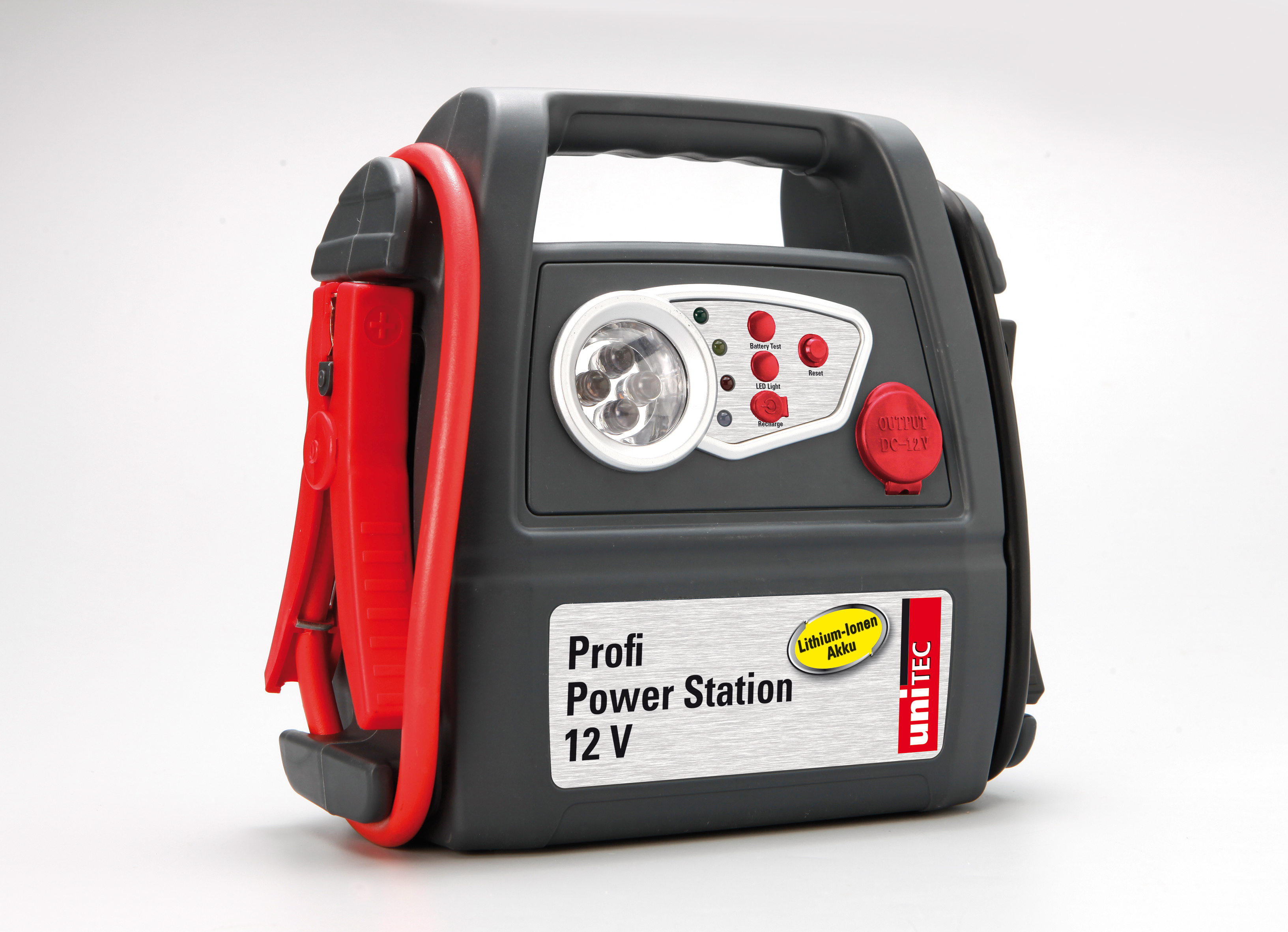UNITEC 77955 Power Station Lithium-Ionen mit Kompressor Ladegerät, Grau