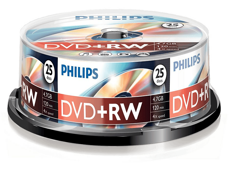 PHILIPS 25 pack DVD+RW 4.7 GB 4 x (DW4S4B25F/00)