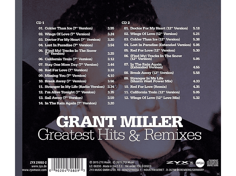 Thumbnail - Grant Miller - Greatest Hits & Remixes (CD)