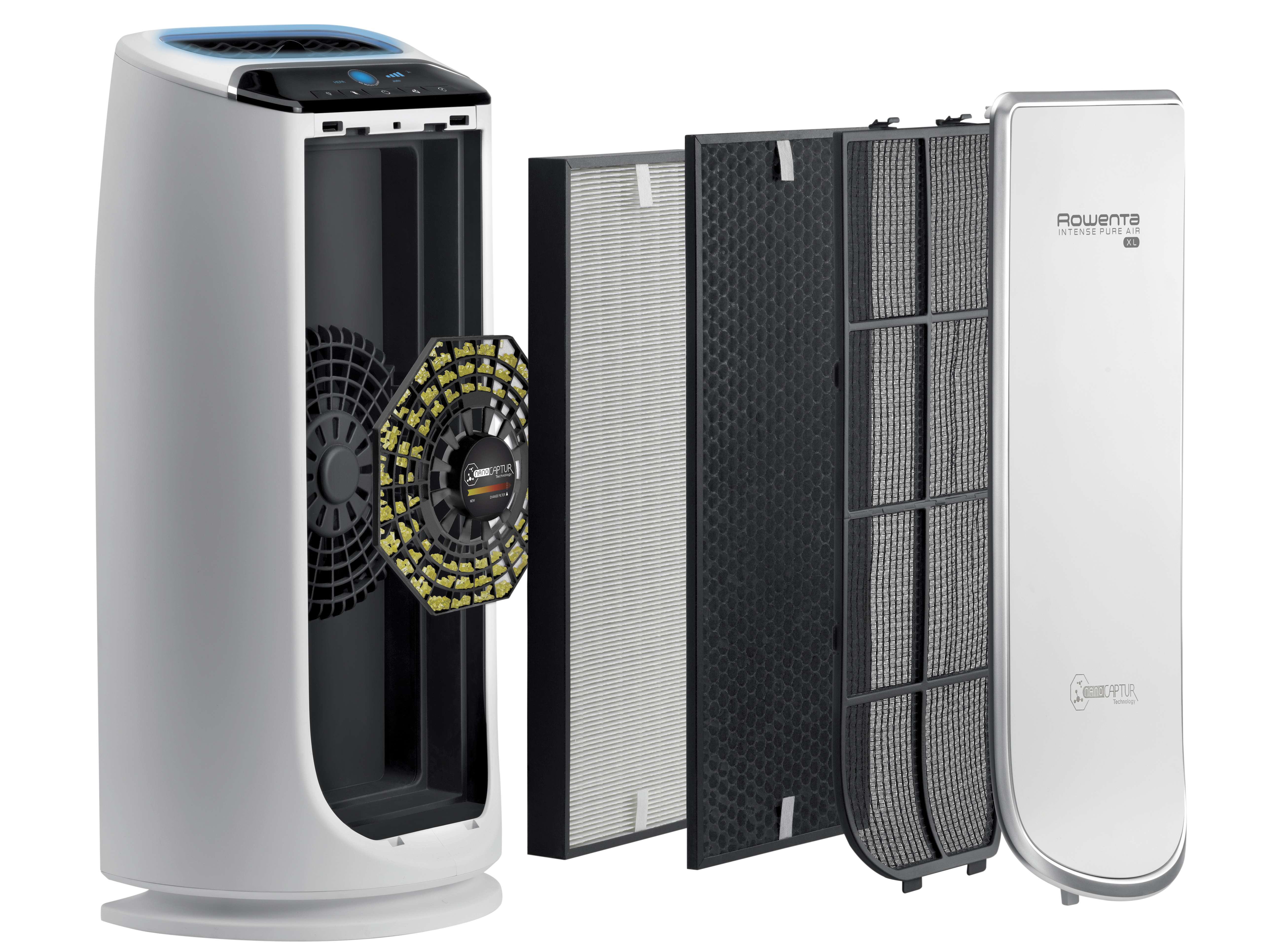 ROWENTA PU 6020 Intense Pure Air XL Luftreiniger Weiß (75 Watt, Raumgröße: 70 m², Vorfilter, Aktivkohlefilter, hocheffizienter Feinstaubfilter)