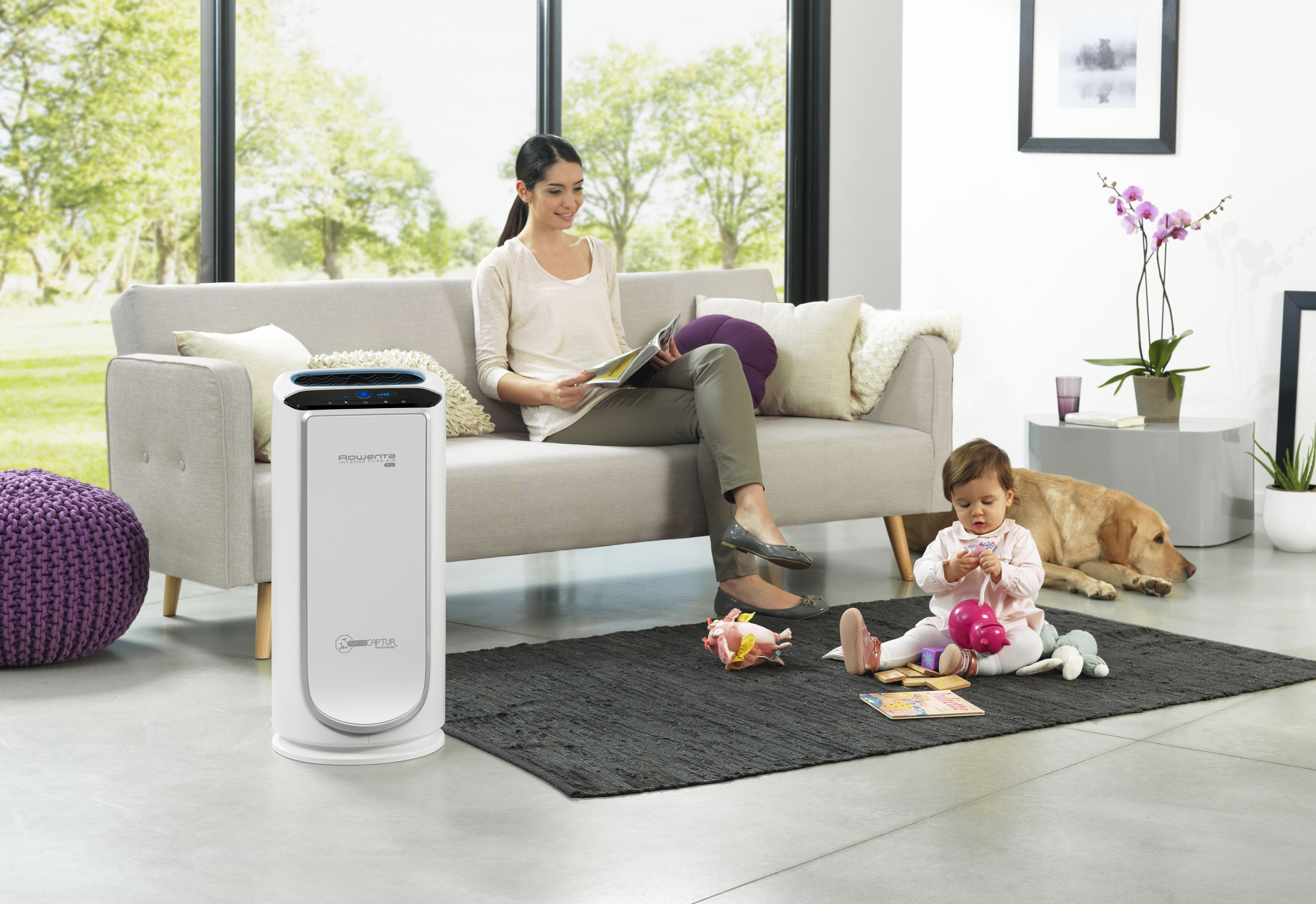 ROWENTA PU 6020 Intense Pure Air XL Luftreiniger Weiß (75 Watt, Raumgröße: 70 m², Vorfilter, Aktivkohlefilter, hocheffizienter Feinstaubfilter)