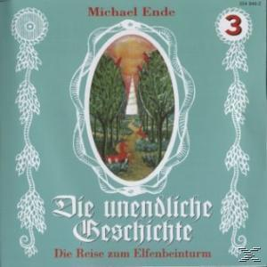 Buchcover eines Kinderbuchs mit dem Titel 'Die unendliche Geschichte'. Eine Szene eines Waldweges.