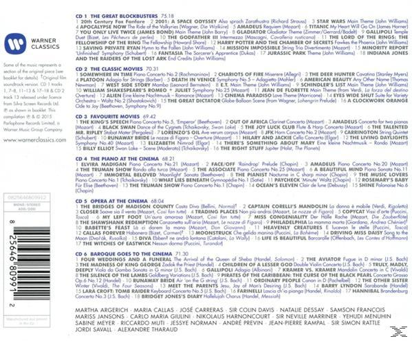 CD-borító. Warner Classics. Egy dalok listája. Fehér háttér szöveggel. A borító kék.