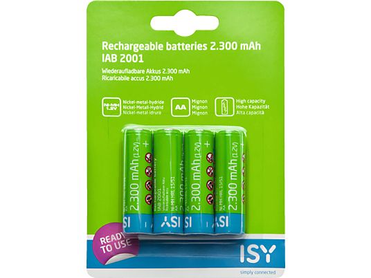 ISY IAB-2001 - Pile (rechargeable) (Vert/Bleu)