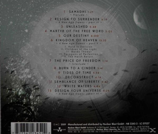 Album-Rückseite mit Titelliste, Credits und dunklem Hintergrund.