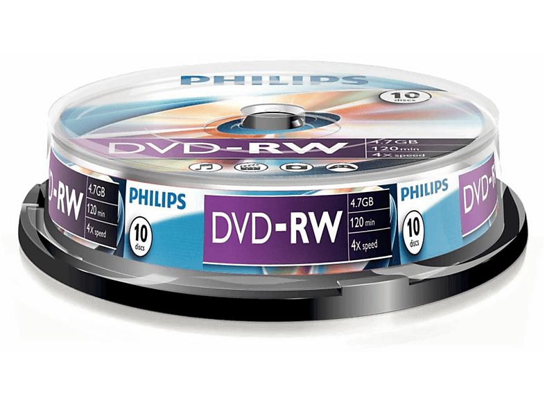 PHILIPS Pack 10 DVD-RW 4.7 GB 4x (DN4S4B10F/00)