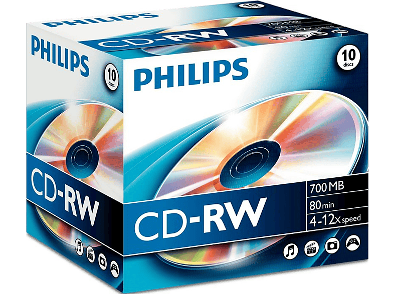 PHILIPS 10 pack CD-RW 700 MB 12 X (CW7D2NJ10/00)