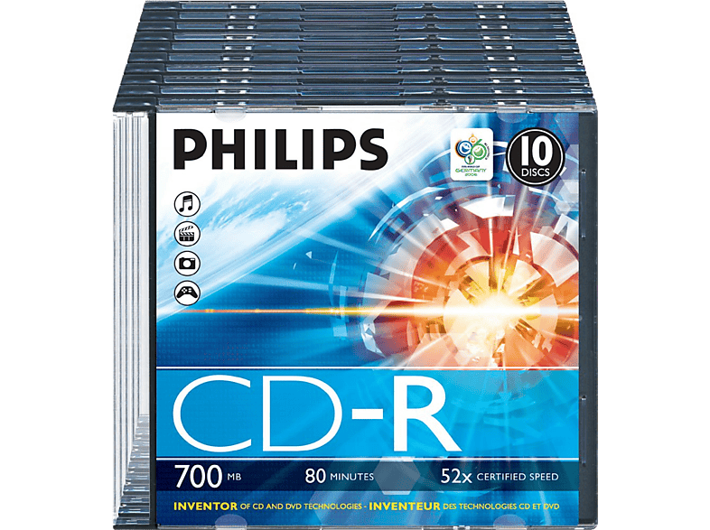 PHILIPS 10 pack CD-R 700 MB 52 x (CR7D5NS10/00)