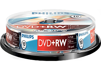 PHILIPS 10 pack DVD+RW 4.7 GB 4 x (DW4S4B10F/10)