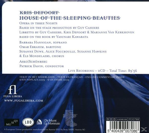 CD-Cover mit Text, der Operndetails und ein Logo auflistet. Ein Hintergrund mit Text in verschiedenen Sprachen.
