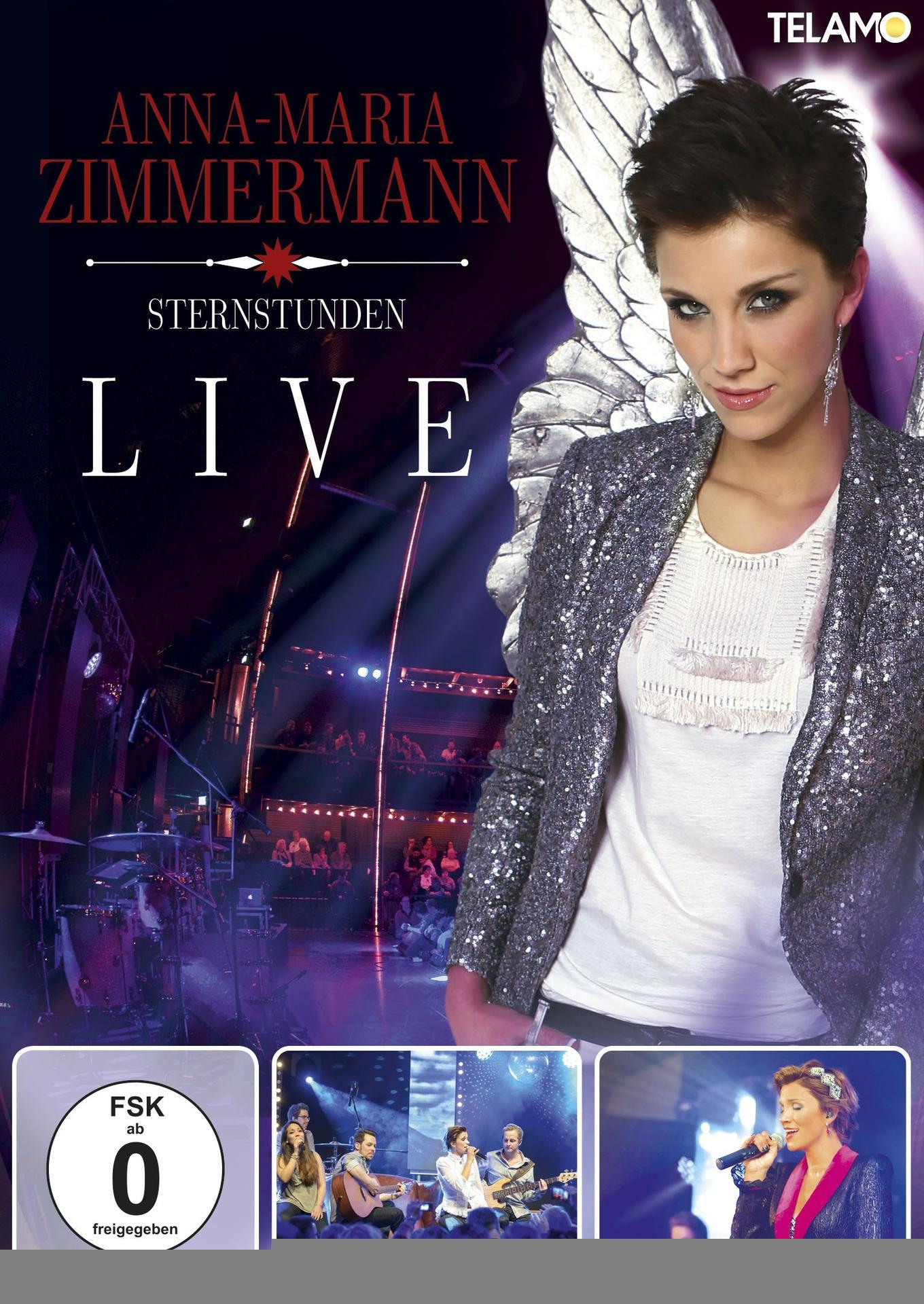 DVD-Cover: Anna-Maria Zimmermann, Sternstunden LIVE. Zeigt die Sängerin mit Bühnenaufnahmen.