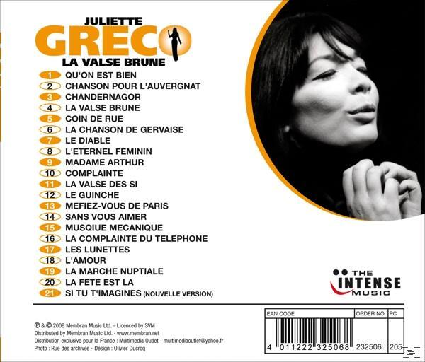 CD-Cover mit einem Foto von Juliette Gréco und einer Titelliste.