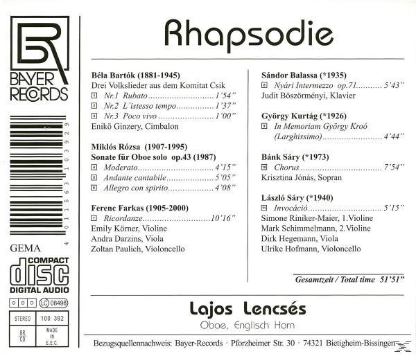 Lencses Lajos - Rhapsodie  - (CD)