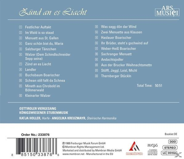 Koenigswiesener Stubenmusik Osttiroler Zünd - - Volksweisen es (CD) Liacht-Tiroler Viergesang an