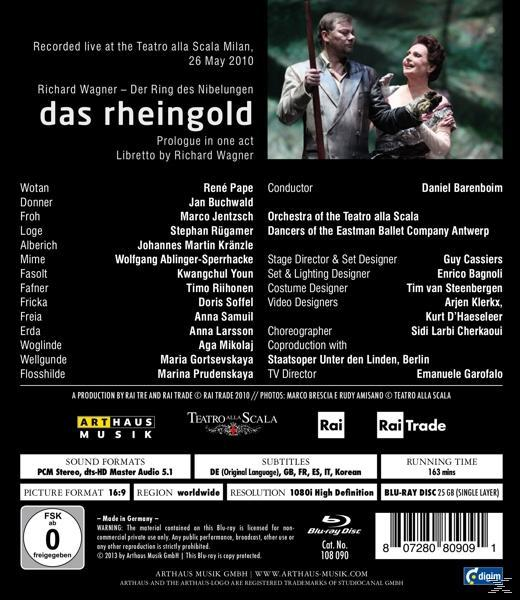 (Blu-ray) Barenboim/Pape/Rügamer - Pape/Rügamer/Soffel, - Rheingold Das