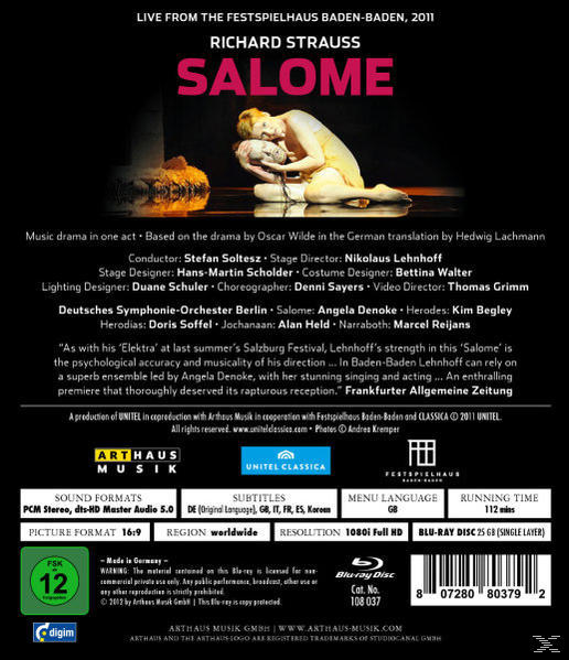DENOKE, BEGLEY, SOFFEL, Soltesz/Denoke/Begley/Soffel - Salome  - (Blu-ray)