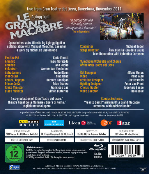 Merritt/Moraleda, Boder/Merritt/Moraleda - Le Grand Macabre  - (Blu-ray)