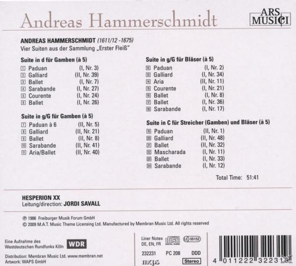 VARIOUS - Hammerschmidt: Vier Suiten Aus "Erster Fleiss"  - (CD)