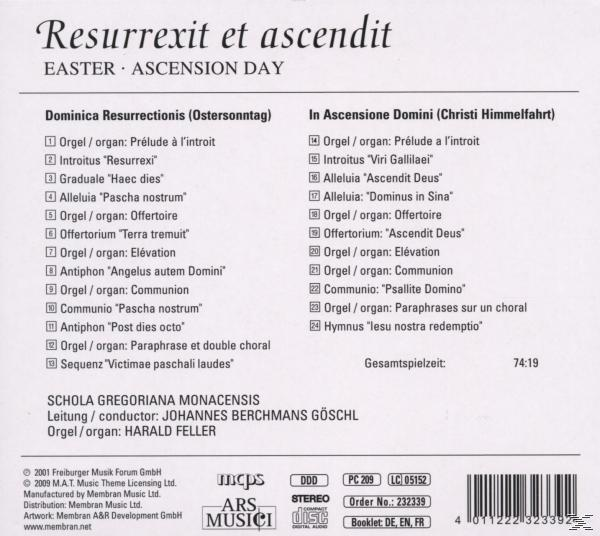 Schola Gregoriana Mancensis - Resurrexit Et Ascendit  - (CD)