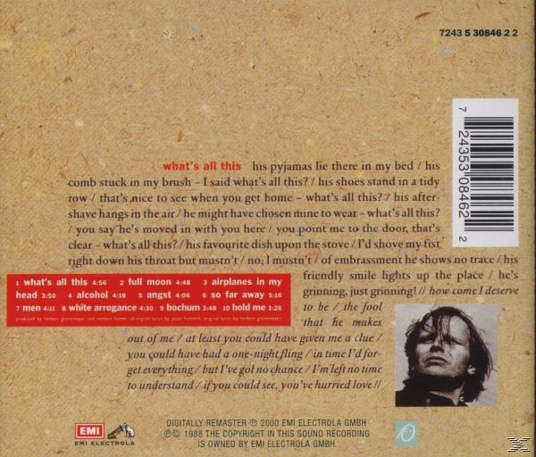 CD-Rückseite mit Text, Barcode und einem Schwarzweißfoto eines Mannes.
