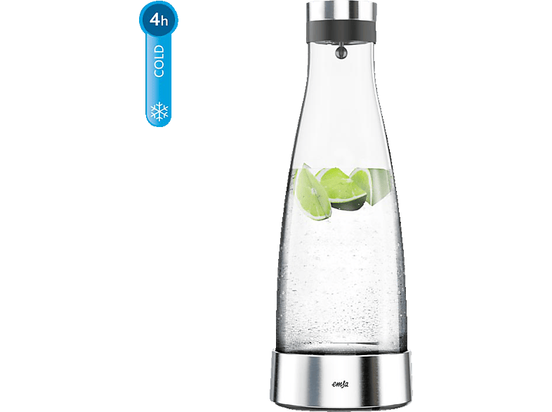 EMSA 515667 Flow Bottle Karaffe Edelstahl/Transparent