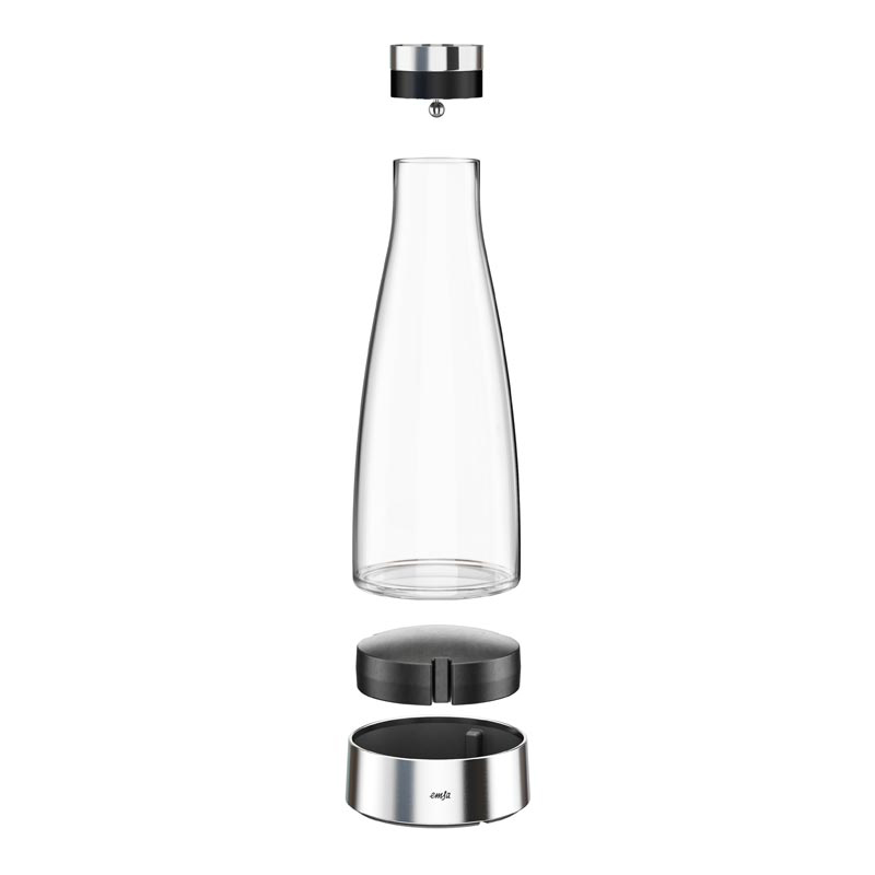 EMSA 515667 Flow Karaffe Bottle Edelstahl/Transparent