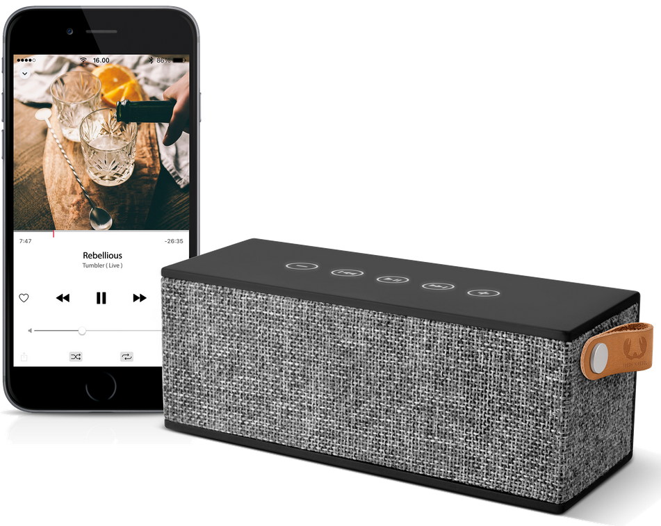 FRESH´N REBEL Rockbox Brick Fabriq Edition Bluetooth Lautsprecher (1RB3000CC), concrete