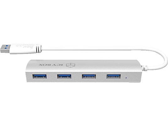 ICY BOX IB-AC6401 - 4-Port-USB-3.0 - Blanc - USB 3.0 Hub (Bianco)
