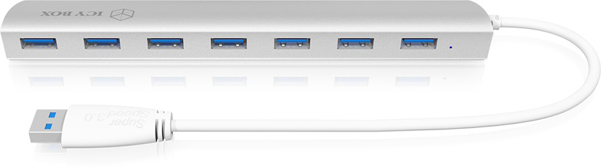 RAIDSONIC IB-AC 6701, USB 3.0 Hub, Weiß