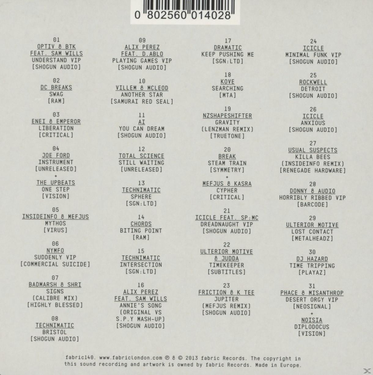 CD-Label. Titelliste elektronischer Musik. Viele Songtitel und Künstlernamen.